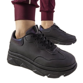 Fekete cipők Kaori fényvisszaverő betéttel