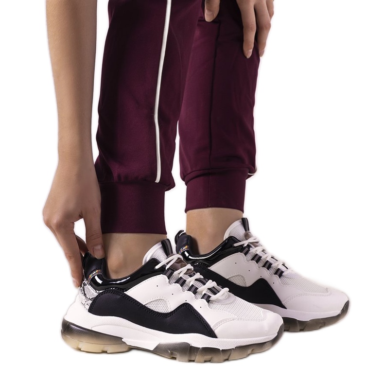 Fekete -fehér cipők ombre Laugh talppal