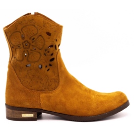 Olivier Kényelmes Jess piros áttört csizma barna Olivier Kényelmes Jess piros áttört csizma barna