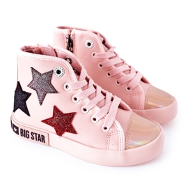 Gyermek magas cipők cipzárral Big Star II374030 Pink rózsaszín sokszínű