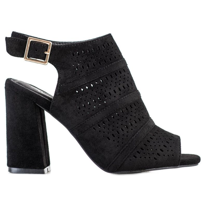 Renda Áttört szandál egy poszton fekete