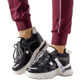 Fekete -fehér cipők One Chance dupla fűzéssel