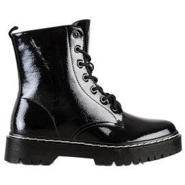 S. BARSKI Fűzős csizma az S.BARSKI platformon fekete