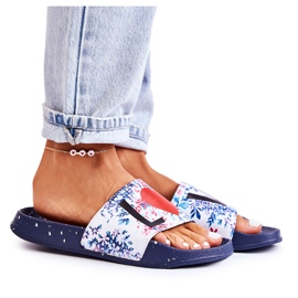 Gumi papucs Big Star Love DD274A257 Navy blue sötétkék sokszínű Gumi papucs Big Star Love DD274A257 Navy blue sötétkék sokszínű