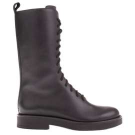 Marco Shoes Lucia fűzős csizma fekete