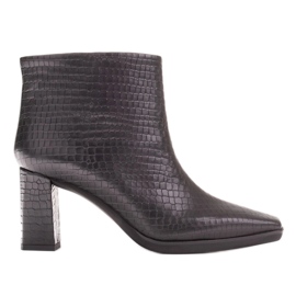 Marco Shoes Kombinált csizma kétféle bőrből fekete Marco Shoes Kombinált csizma kétféle bőrből fekete