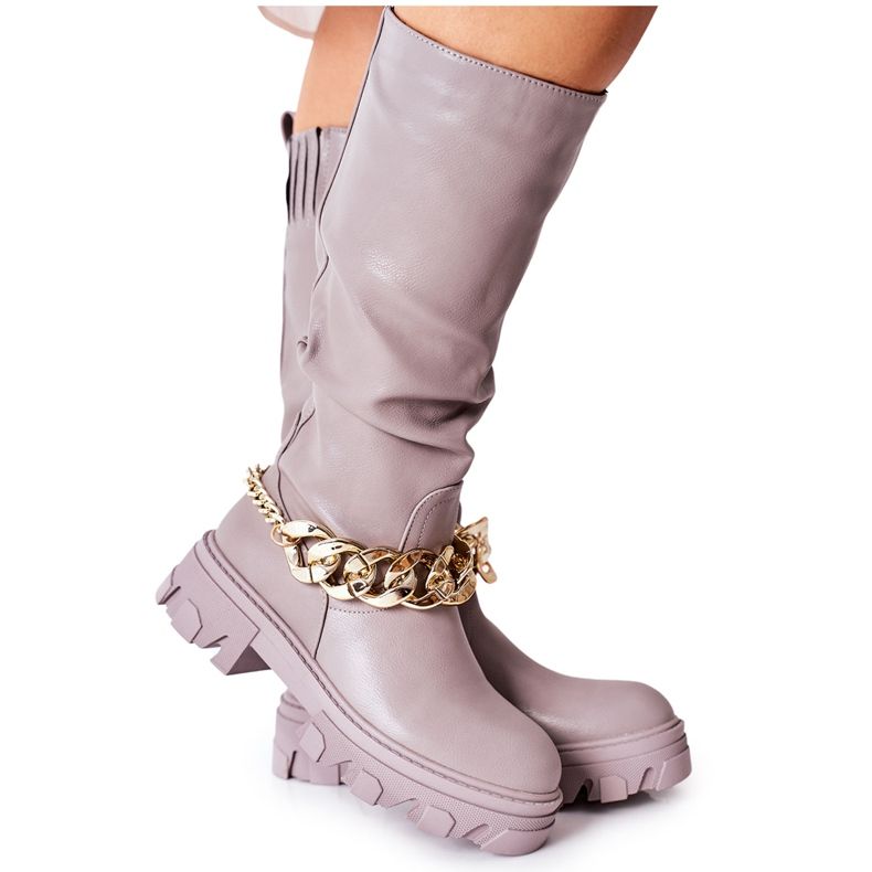 PB1 Magas Cecina szürke csizma