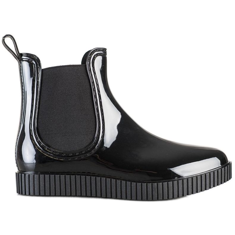 SHELOVET Lakkozott galoszok a platformon fekete