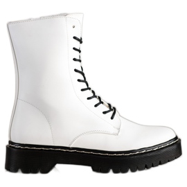 S. BARSKI Fűzős csizma az S.BARSKI platformon fehér S. BARSKI Fűzős csizma az S.BARSKI platformon fehér