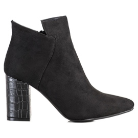 Vinceza Snake Print sarokcsizma fekete