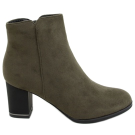 Zöld, alacsony sarkú csizma KL-718 Zöld Zöld, alacsony sarkú csizma KL-718 Zöld