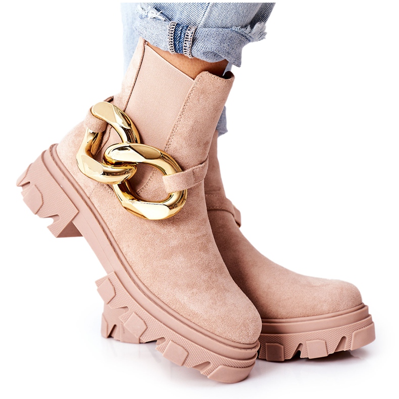 S.Barski Női meleg csizma Jodhpur csizma Bézs Visione S.Barski Női meleg csizma Jodhpur csizma Bézs Visione