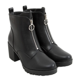 Fekete magas sarkú csizma BH-50 Black Pu