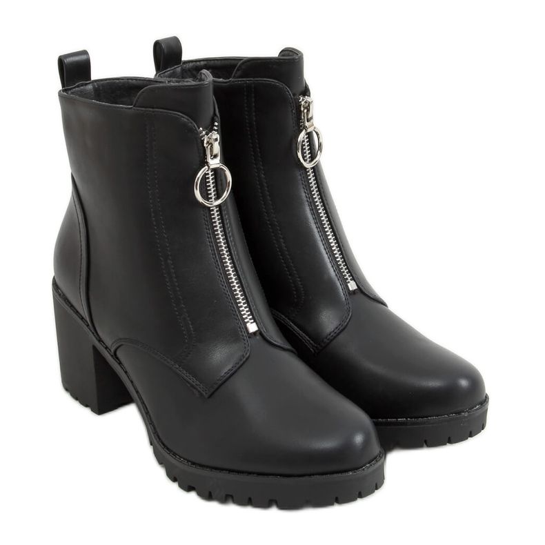 Fekete magas sarkú csizma BH-50 Black Pu