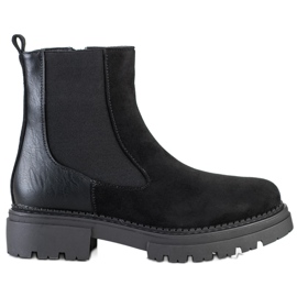 Evento Velúr platformos bokacsizma fekete