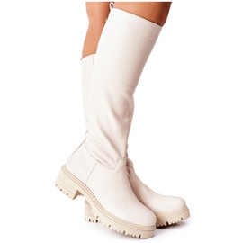 Bőr csizma bézs Nicole 2685 Bőr csizma bézs Nicole 2685