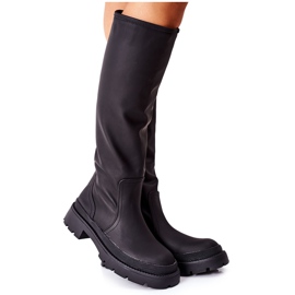 S.Barski Női magas csizma Fekete Mi folyik itt
