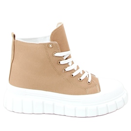 Cipők a bokához bézs VL151P Khaki Cipők a bokához bézs VL151P Khaki