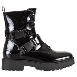 Bestelle Lakkozott munkások csattal fekete