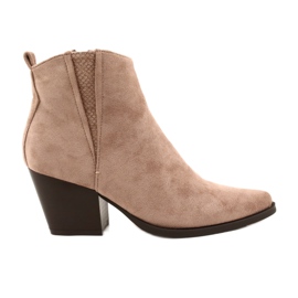 FB2 Női csizma magas sarkú bézs hangos 19051-11