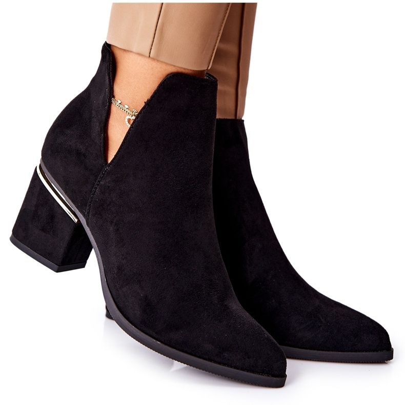 PS1 Női velúr csizma kivágással Black Noel fekete PS1 Női velúr csizma kivágással Black Noel fekete