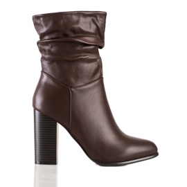 Lovery Magas csizma ráncos felsőrésszel barna
