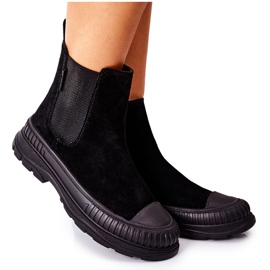 Női csizma Chelsea csizma Bőr Suede Big Star II274354 Fekete Női csizma Chelsea csizma Bőr Suede Big Star II274354 Fekete