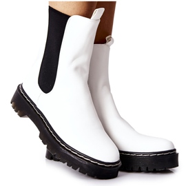 S.Barski Női magas csizma Jodhpur csizma Fehér Nemoreva