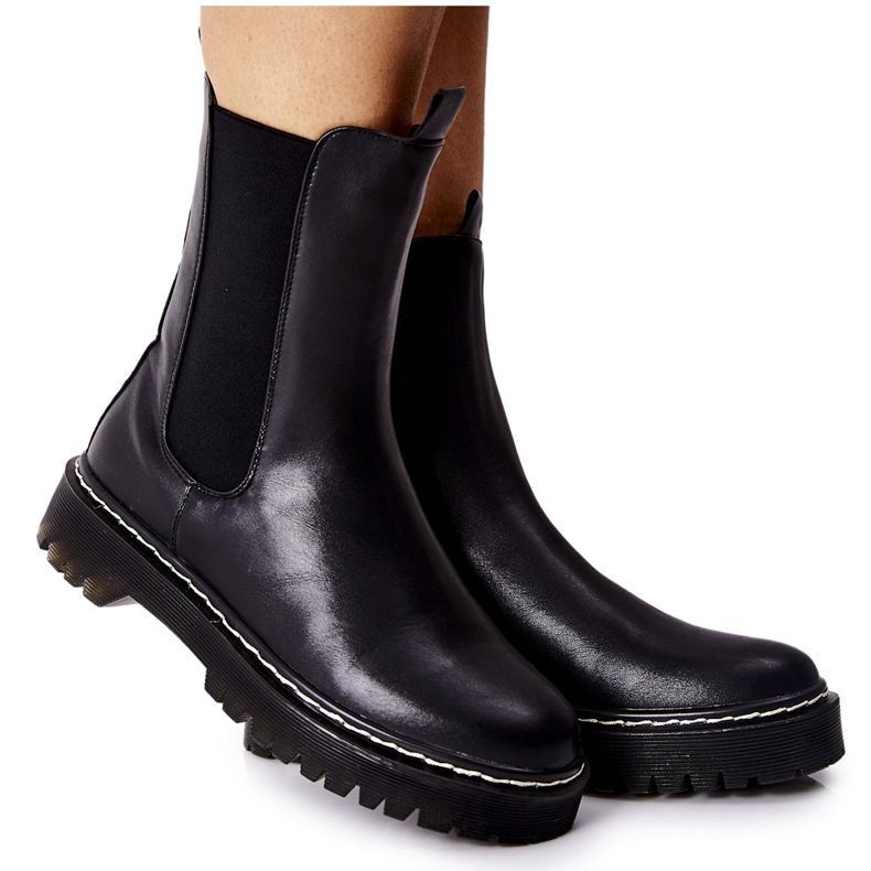 S.Barski Női magas csizma Jodhpur csizma Fekete Nemoreva