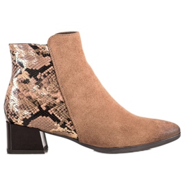Csizma Snake Print VINCEZA betéttel barna Csizma Snake Print VINCEZA betéttel barna