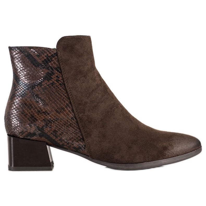 Csizma Snake Print VINCEZA betéttel barna