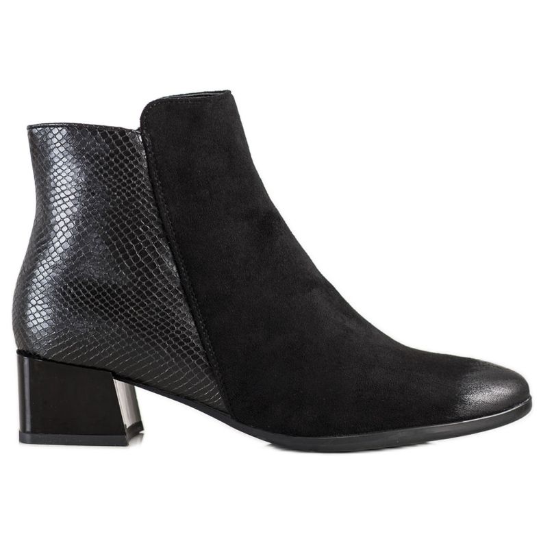 Csizma Snake Print VINCEZA betéttel fekete Csizma Snake Print VINCEZA betéttel fekete