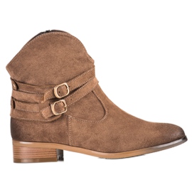 VINCEZA cowboy csizma csatokkal barna