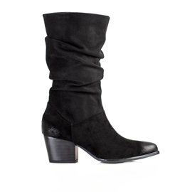 Csizma VINCEZA redővel fekete