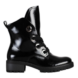 VINCEZA fűzős csizma fekete