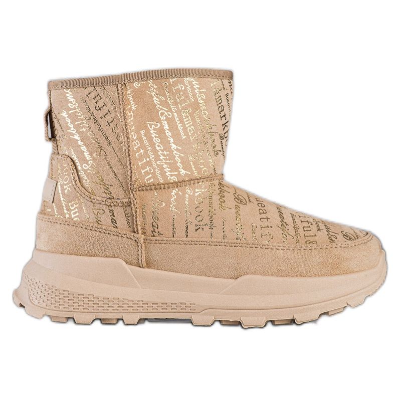 SHELOVET Meleg Mukluki a platformon bézs