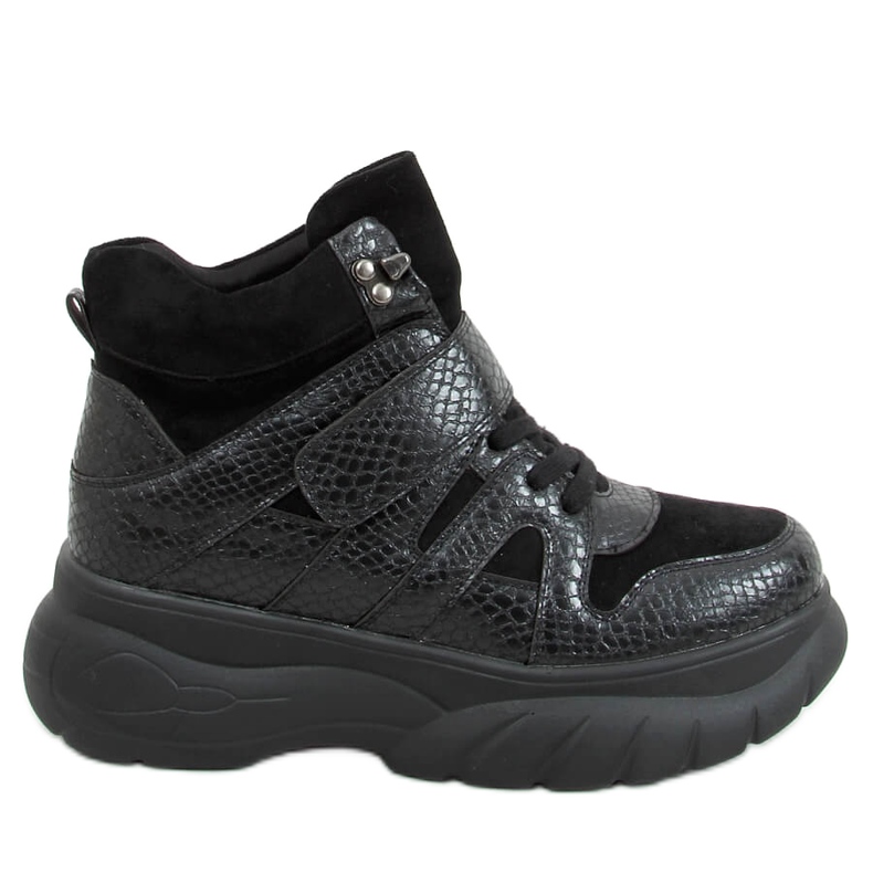 Magas talpú cipő KL-771 Fekete