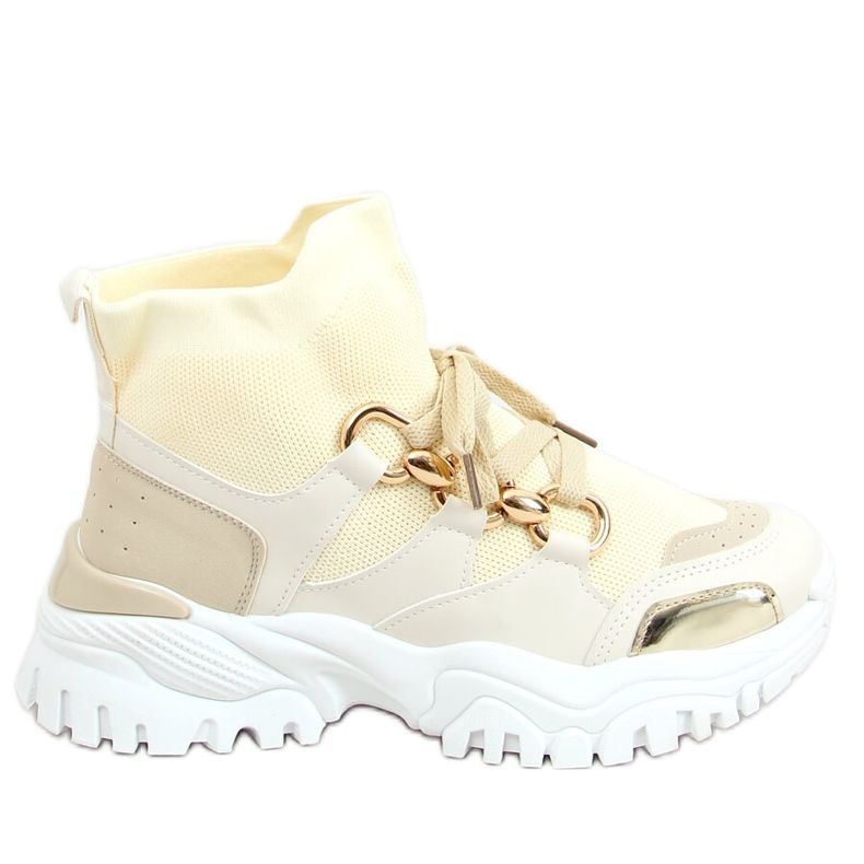 Bézs 85-736 Bézs zokni sportcipő