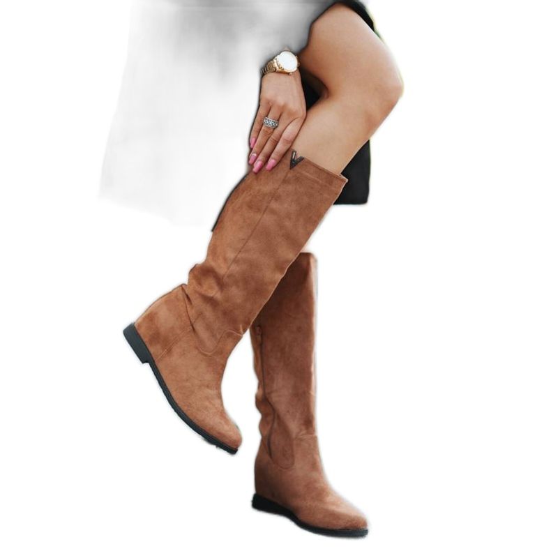 Teves csizma Nana ék sarokkal barna Teves csizma Nana ék sarokkal barna