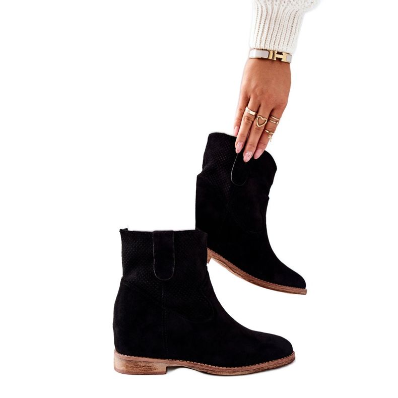 PG1 Fekete Polon velúr csizma