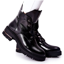 Lakkozott meleg csizma Sergio Leone Black TR744 fekete