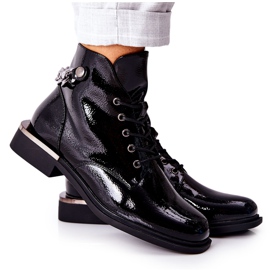 Lakkozott meleg csizma Sergio Leone Black BT405 fekete