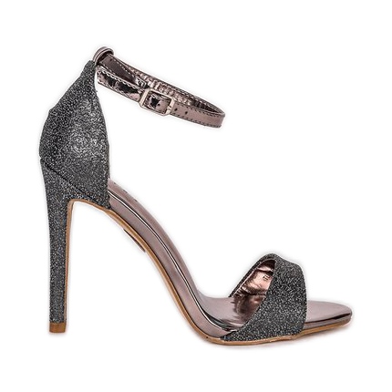 Grafit szandál drága tűsarkú sarkon fekete sokszínű