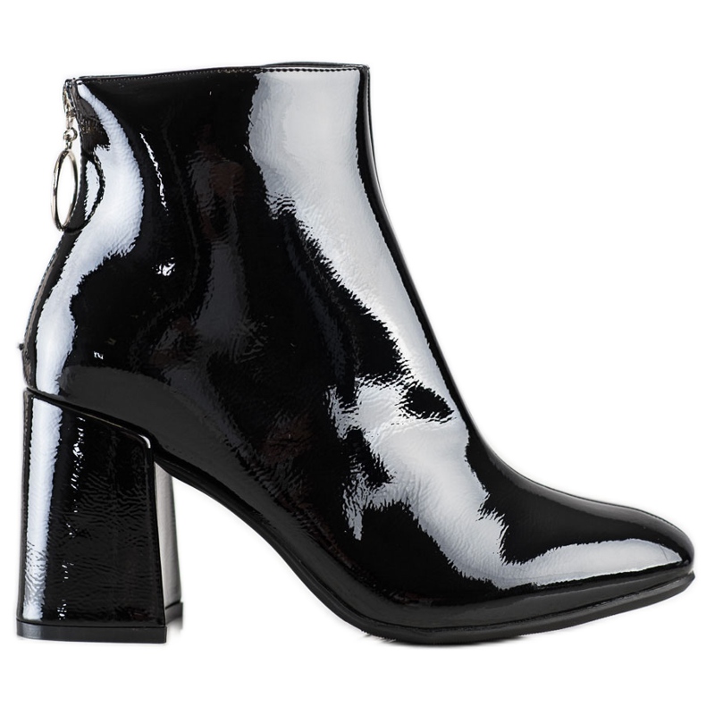 Lucky Shoes Lakkozott csizma az oszlopon fekete