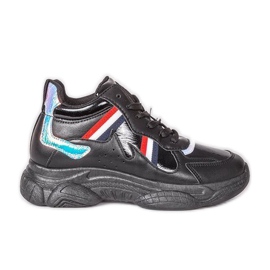 Fekete csúnya cipő vaskos Lexi talpán sokszínű Fekete csúnya cipő vaskos Lexi talpán sokszínű