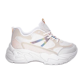 Bézs színű cipők vastag Alice talppal fehér