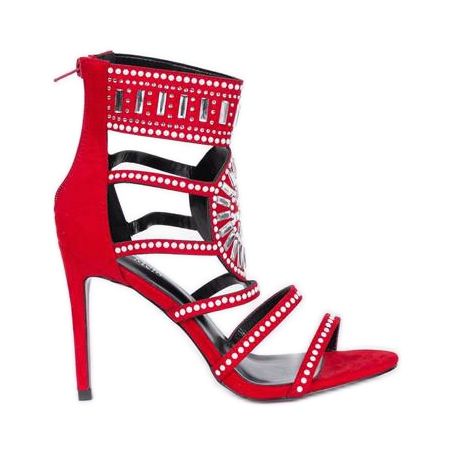 Tisha vörös szandálja fehér piros