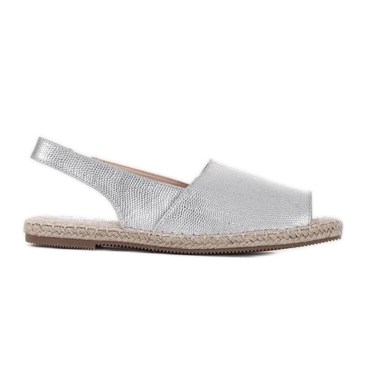 Dulce ezüst espadrilles szandál