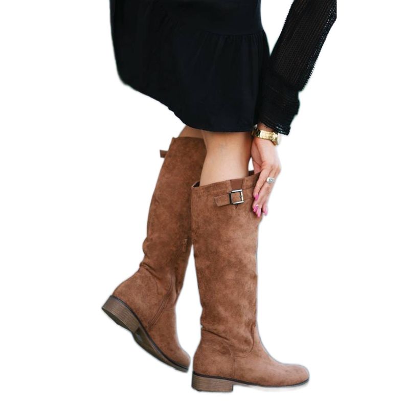 Louise barna lapos csizma