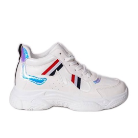 Fehér csúnya cipő vaskos Lexi talpon sokszínű